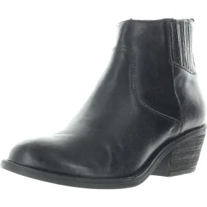 Womens Zipper Leather Ankle Boots