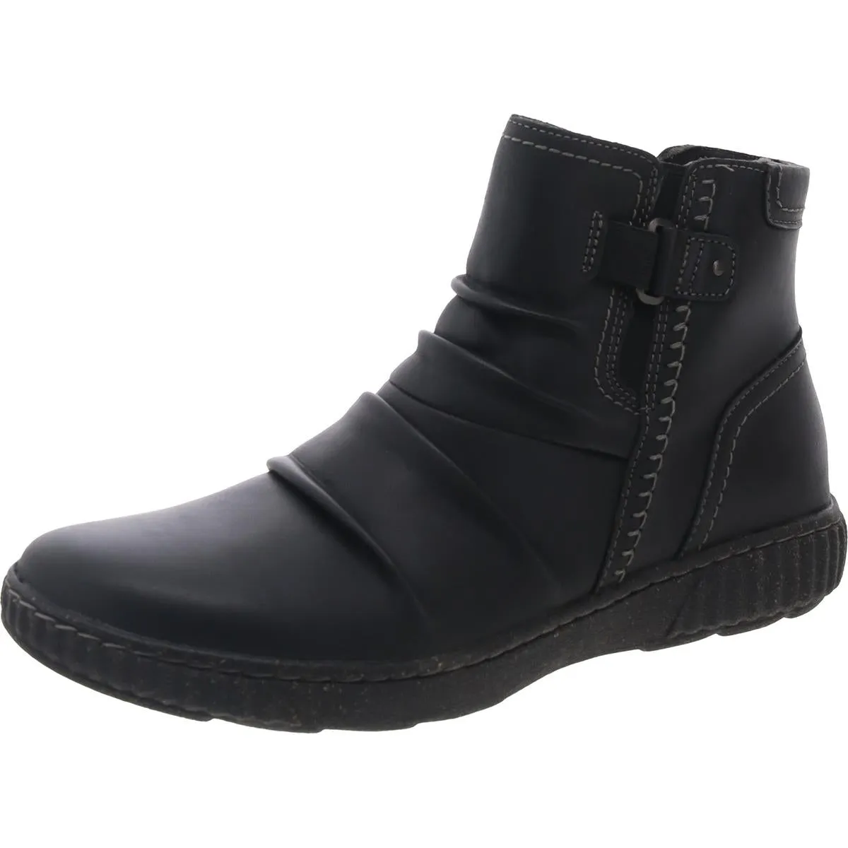 Womens Zipper Leather Ankle Boots