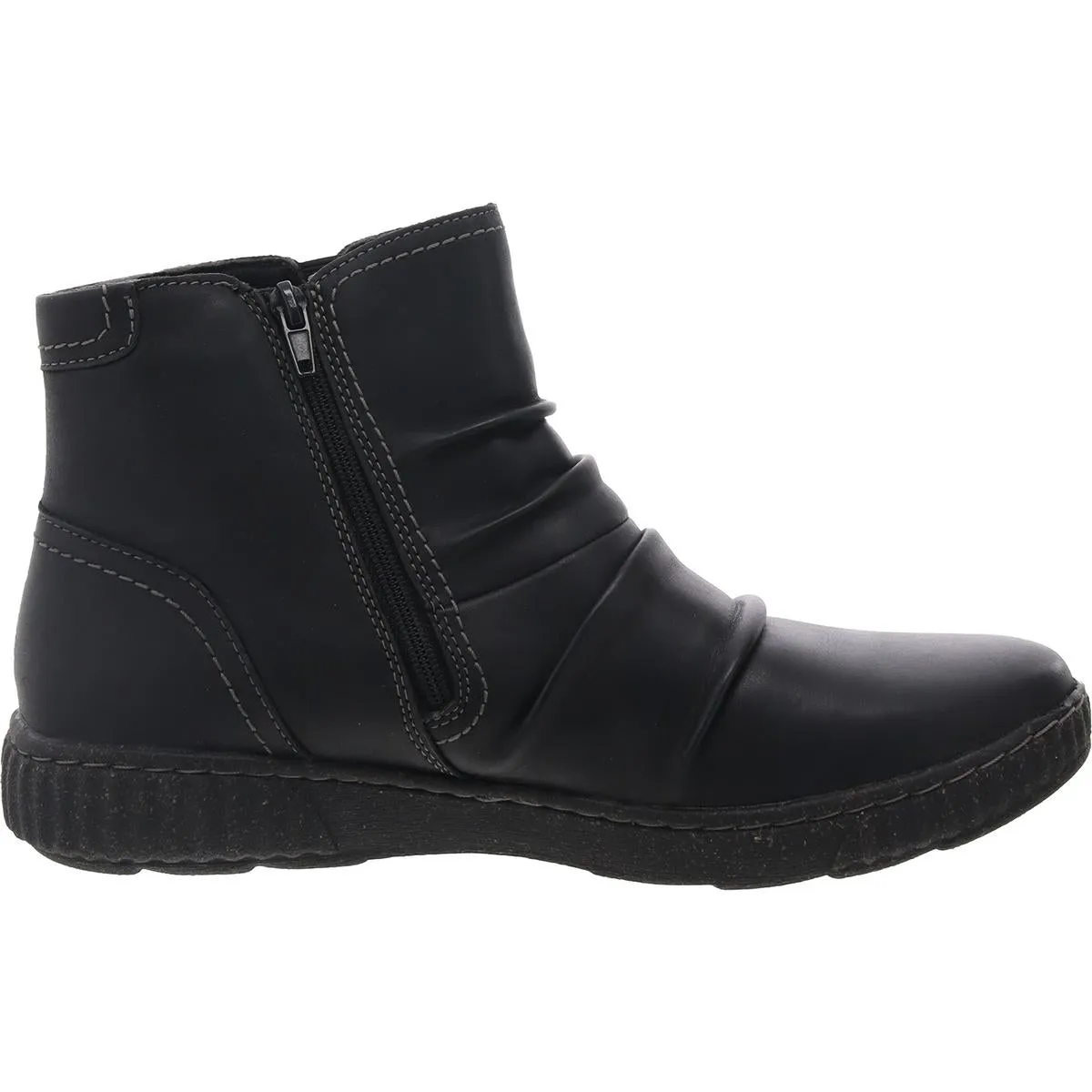Womens Zipper Leather Ankle Boots