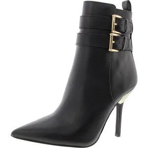 Womens Zipper Leather Ankle Boots