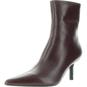 Womens Zipper Leather Ankle Boots