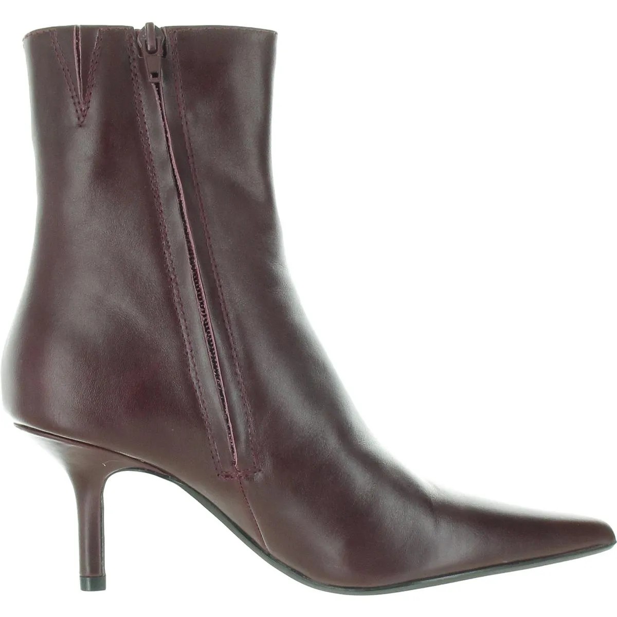 Womens Zipper Leather Ankle Boots