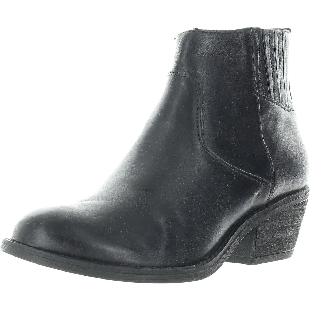 Womens Zipper Leather Ankle Boots