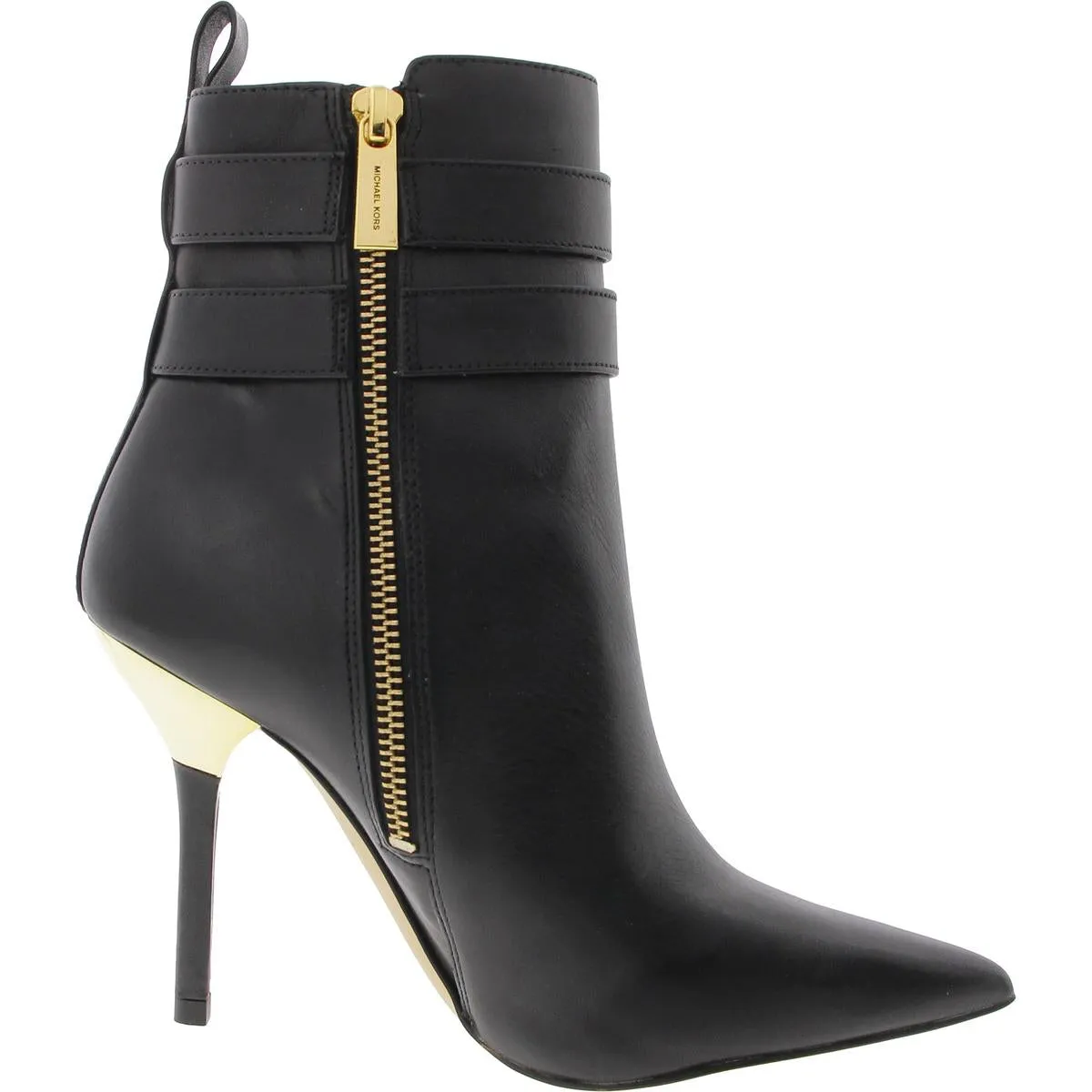 Womens Zipper Leather Ankle Boots