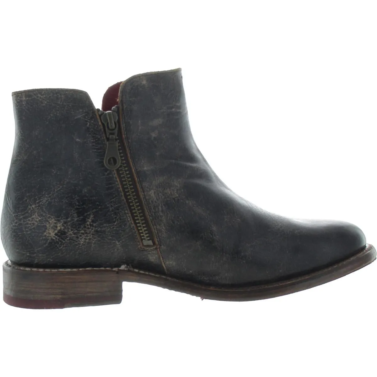 Womens Zipper Leather Shooties