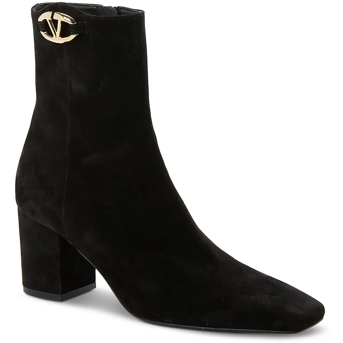Womens Zipper Suede Booties
