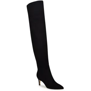 Womens Zipper Suede Knee-High Boots
