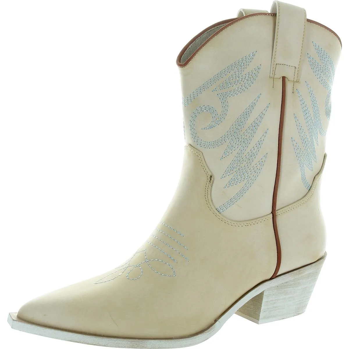 Zahara Womens Faux Leather Contras Cowboy, Western Boots