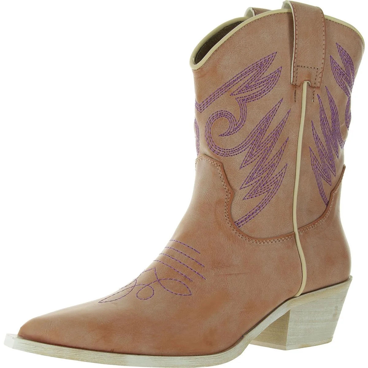 Zahara Womens Faux Leather Contras Cowboy, Western Boots