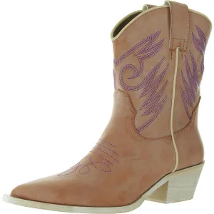Zahara Womens Faux Leather Contras Cowboy, Western Boots