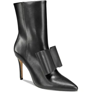 ZOE Womens Bow Leather Mid-Calf Boots