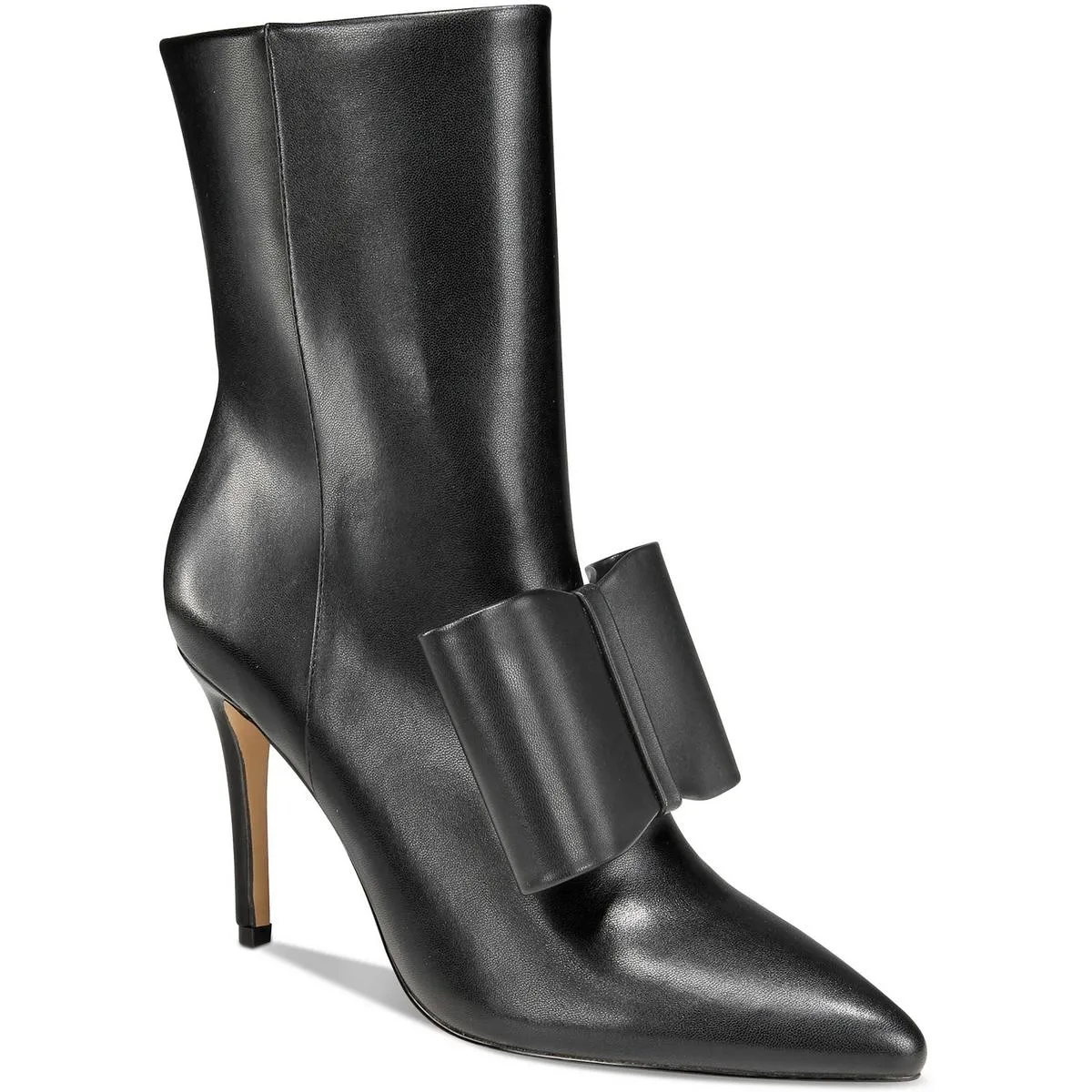 ZOE Womens Bow Leather Mid-Calf Boots
